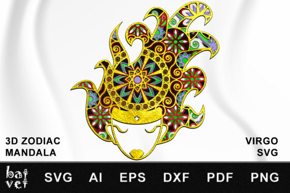 3D Zodiac Mandala Virgo SVG for Shapes