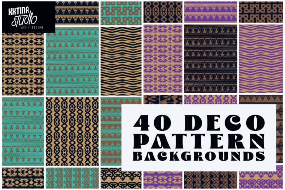 40 Deco Pattern Backgrounds: Graphics for Real Crafts