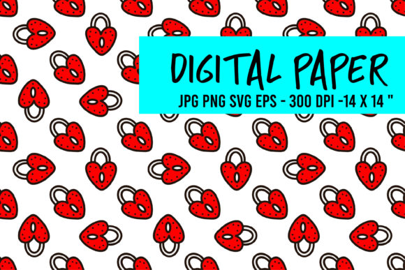 Background with Red Heart-shaped Lock: Graphics & Patterns for Publishers