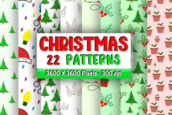 Christmas Digital Paper Pattern Bundle: Essential Graphics and Patterns