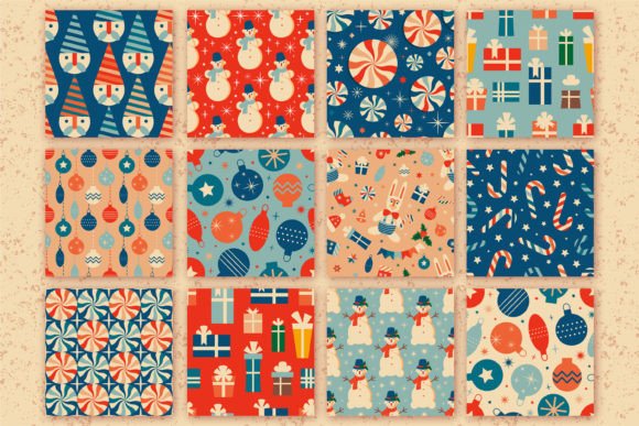 Christmas Digital Papers Bundle: Graphics and Patterns for Branding