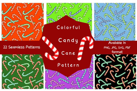 Colorful Candy Cane Pattern: Graphics for Seasonal Branding