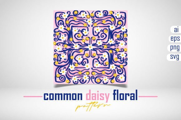 Common Daisy Floral Pattern Design for Graphics and Patterns