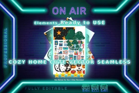 Cozy Home Cute Vector Seamless Graphics and Patterns Review