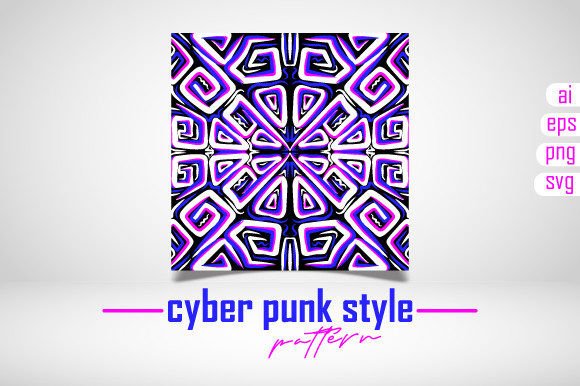 Cyberpunk Style Pattern Design for Modern Graphics and Patterns
