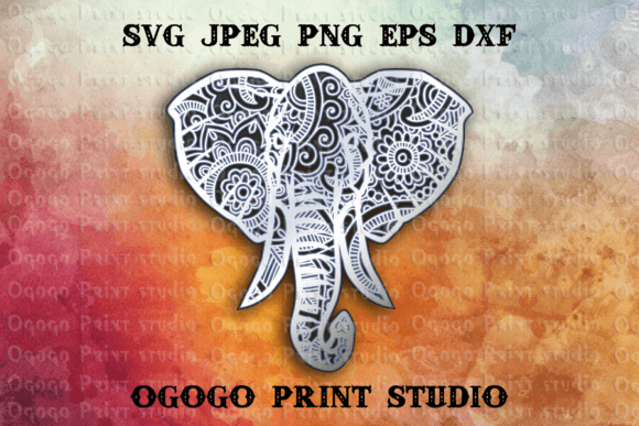 Elephant Svg - 3D Layered Mandala SVG for Shapes