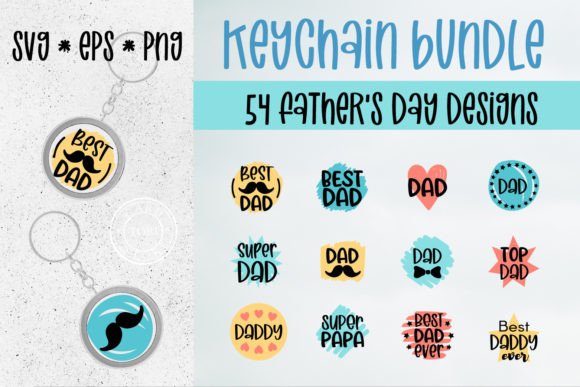 Keychain Bundle SVG, Fathers Day SVG for Graphics and Crafts