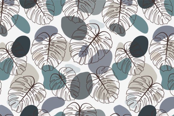 Monstera Deliciosa Leaf Seamless Pattern Graphics for Crafters