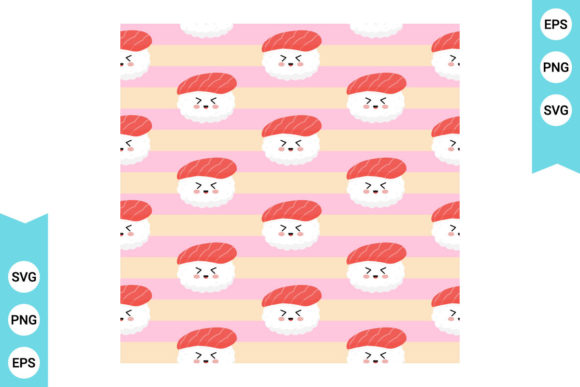 Pattern - Sushi Japanese Food SVG for Graphics and Patterns