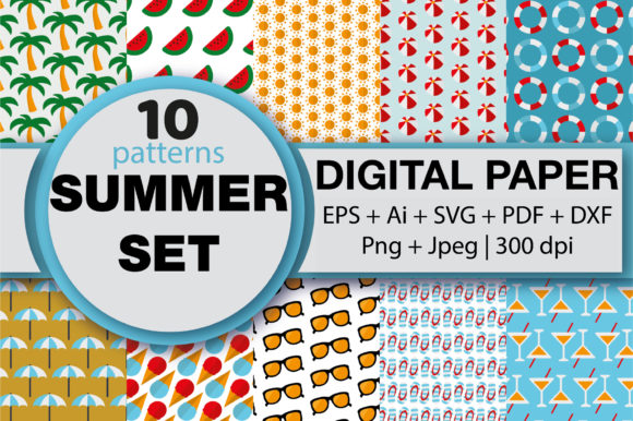 Summer Beach Set of Digital Paper Review
